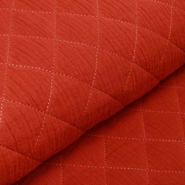 Musselin Double Gauze Rautenstepper - uni