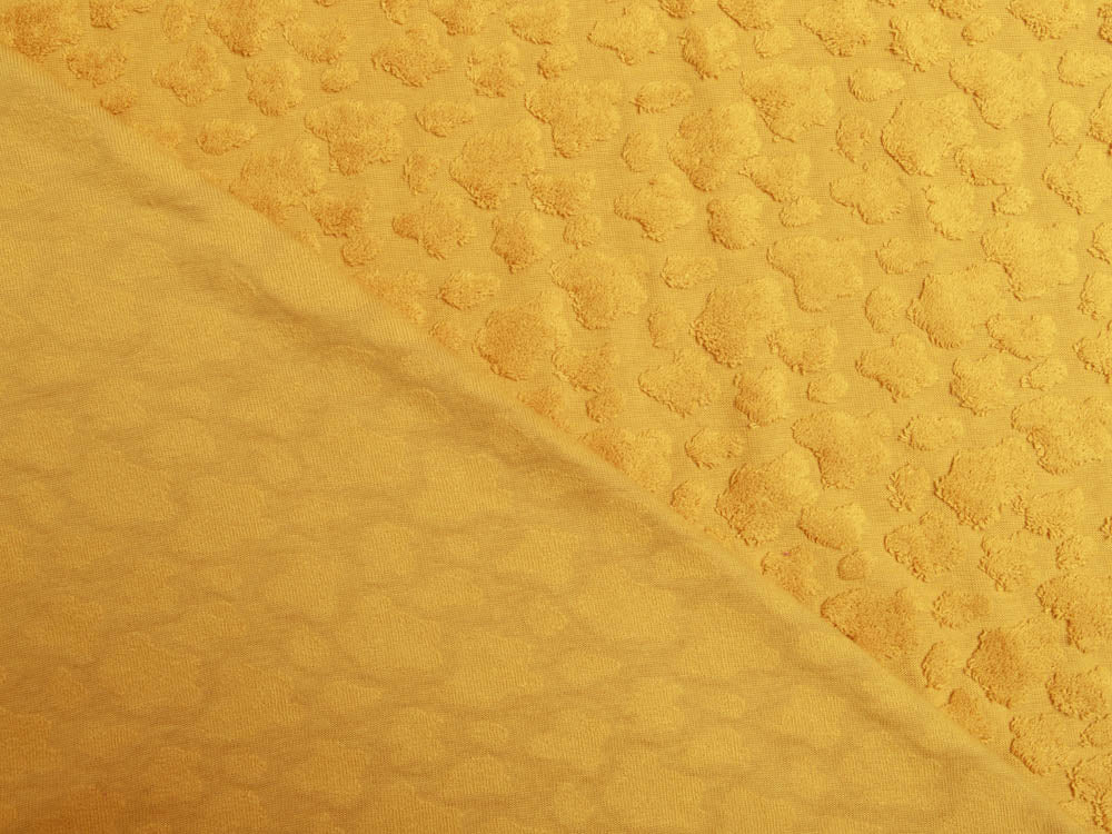 Jersey Jacquard - Animalprint in 3D Optik - ocker