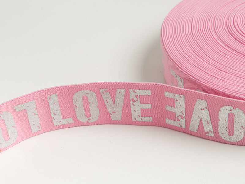 Gummiband mit Foliendruck ca. 40mm - Love