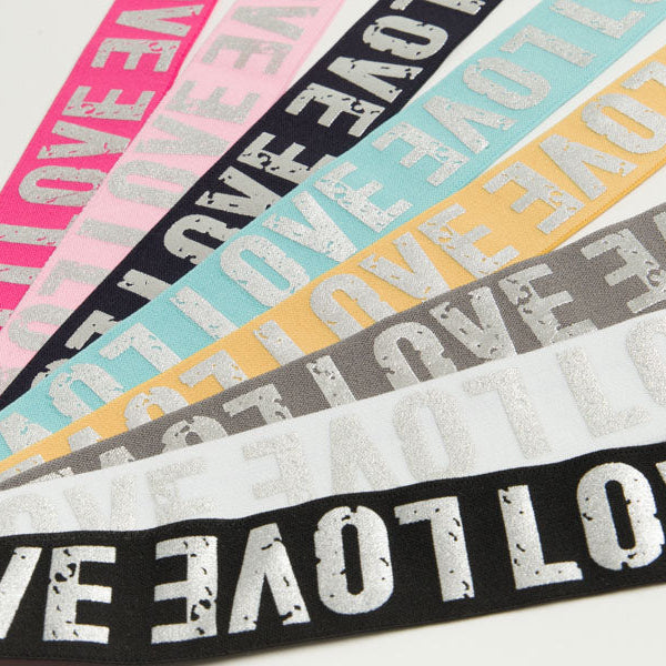 Gummiband mit Foliendruck ca. 40mm - Love