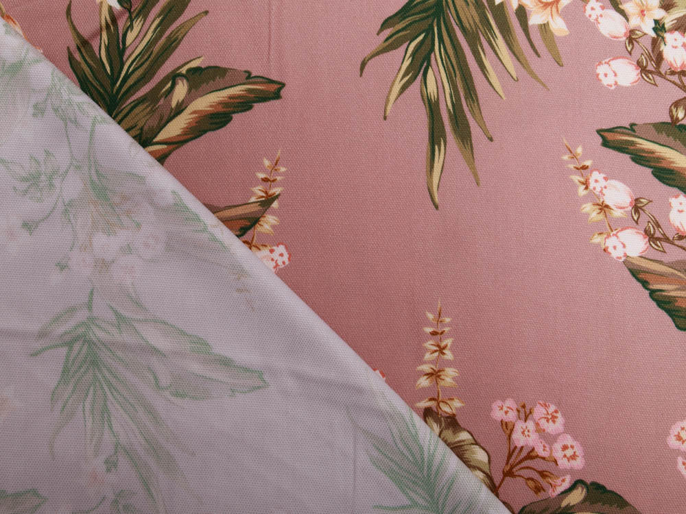 Webware Viskose - Flower Power - altrosa