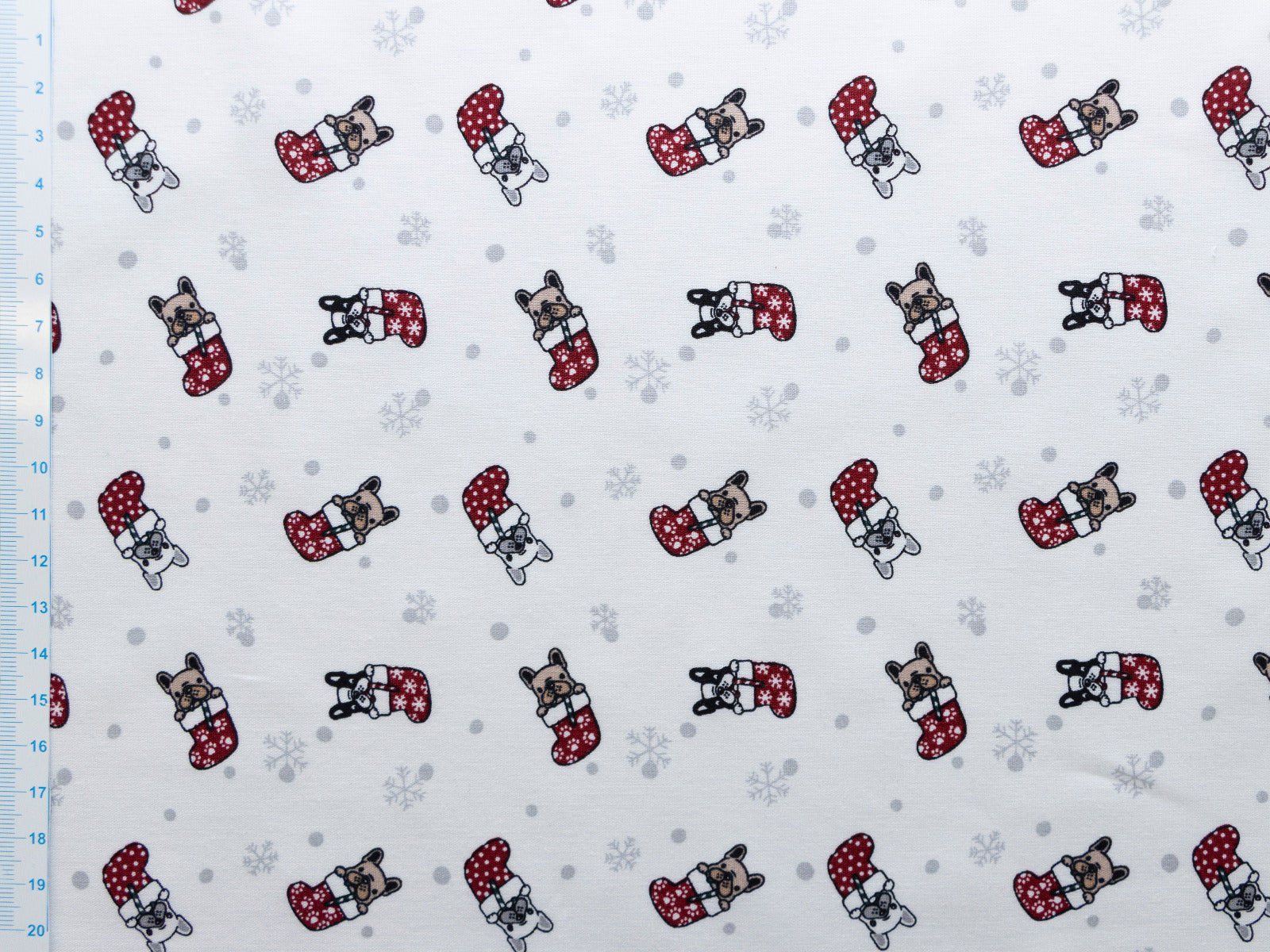 Webware Popeline Baumwolle Weihnachten - Weihnachtsbulldoggen