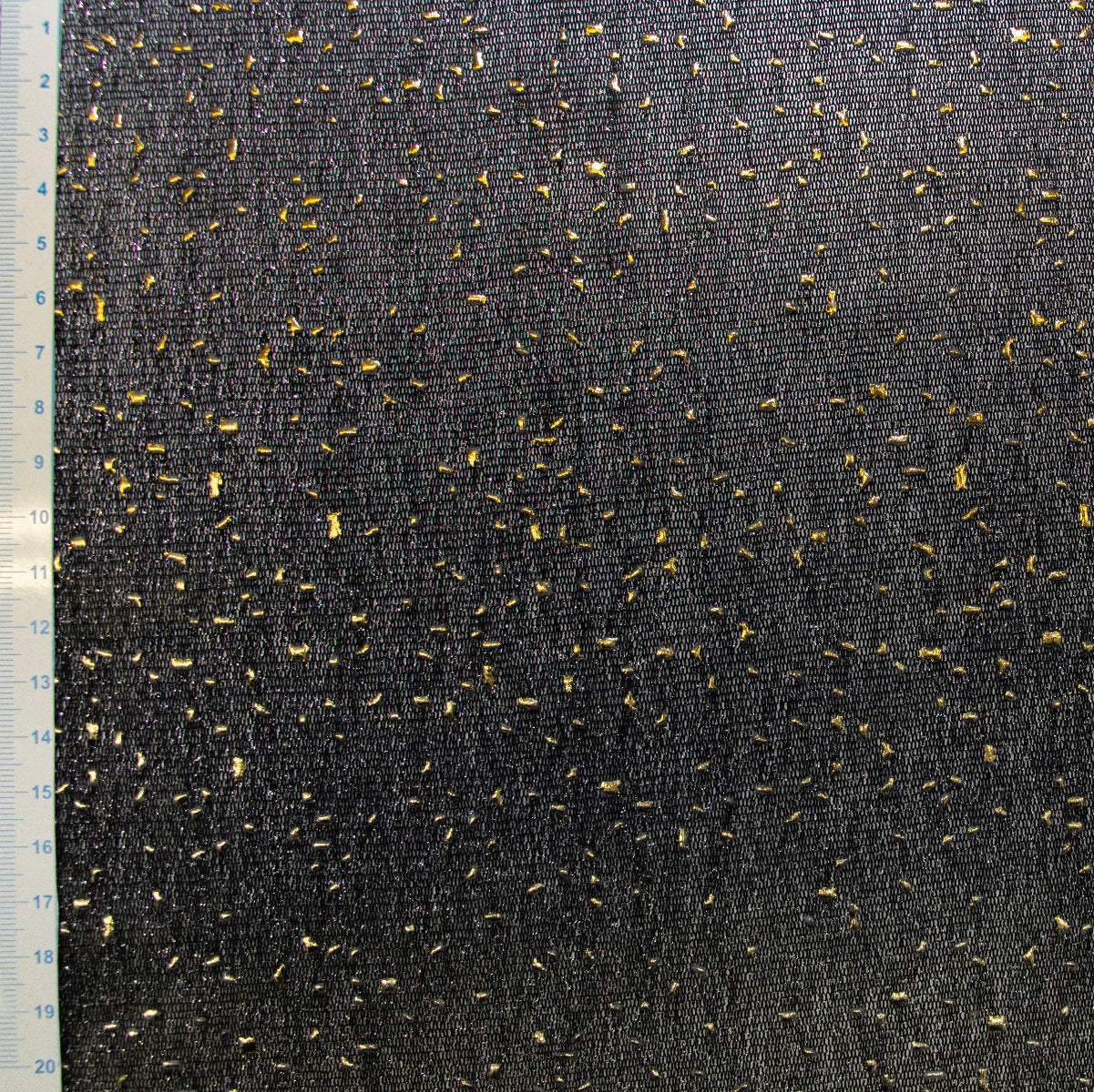 Mesh dehnbar mit goldenen Flecken - schwarz mit silberglitzer
