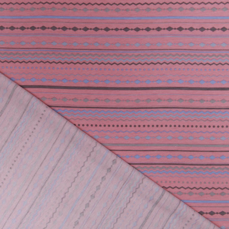 Jersey - Fantasy Streifen - rosa