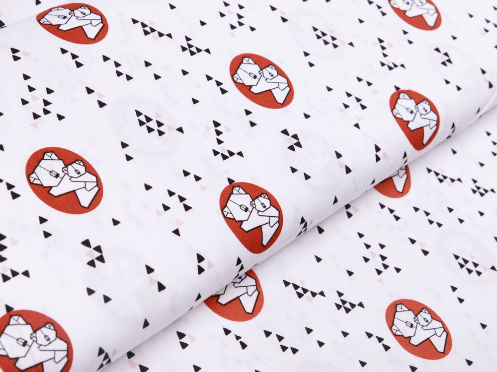 Webware Popeline Baumwolle Digitaldruck - Origami Bären