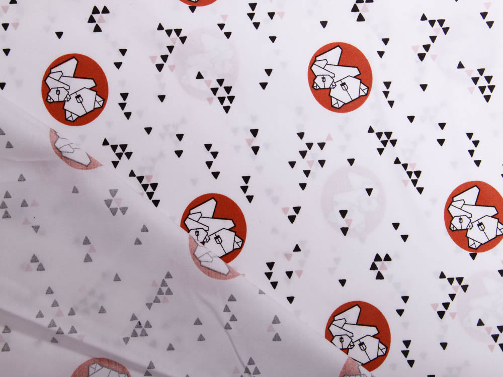 Webware Popeline Baumwolle Digitaldruck - Origami Bären