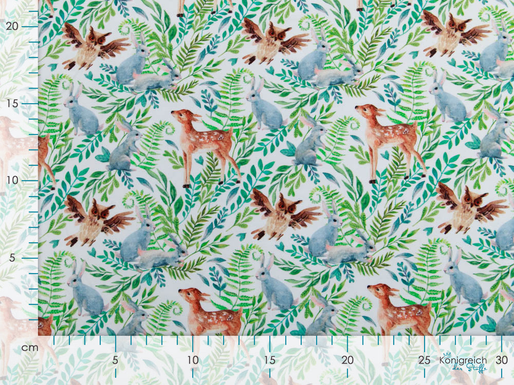 Jersey Digitaldruck Stenzo - Rehe und Hasen - weiß
