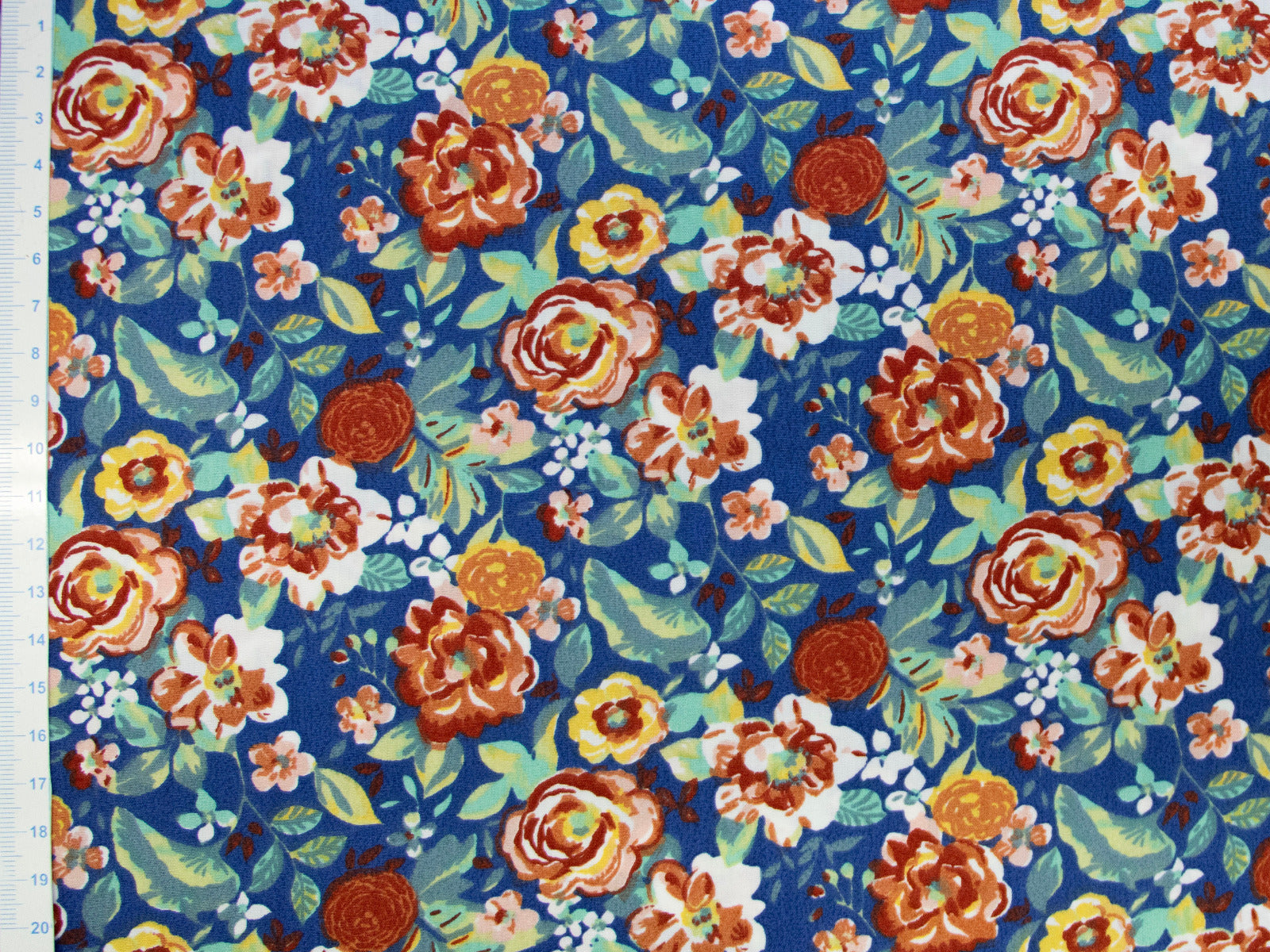 Webware Popeline Baumwolle - Blümchen - blau