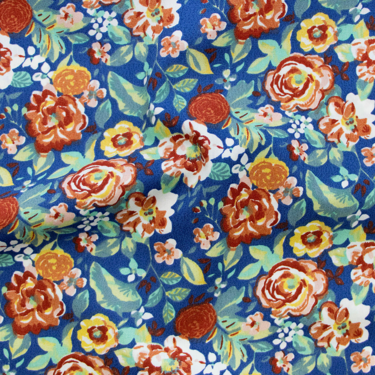 Webware Popeline Baumwolle - Blümchen - blau