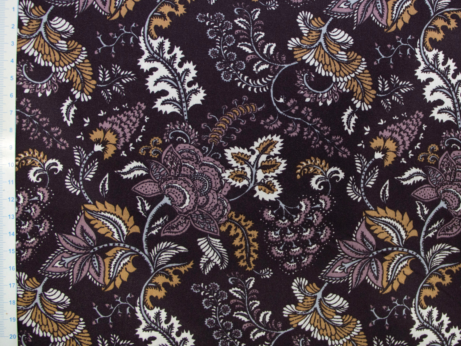 Webware Popeline Baumwolle - Abstrakte Blätter - aubergine