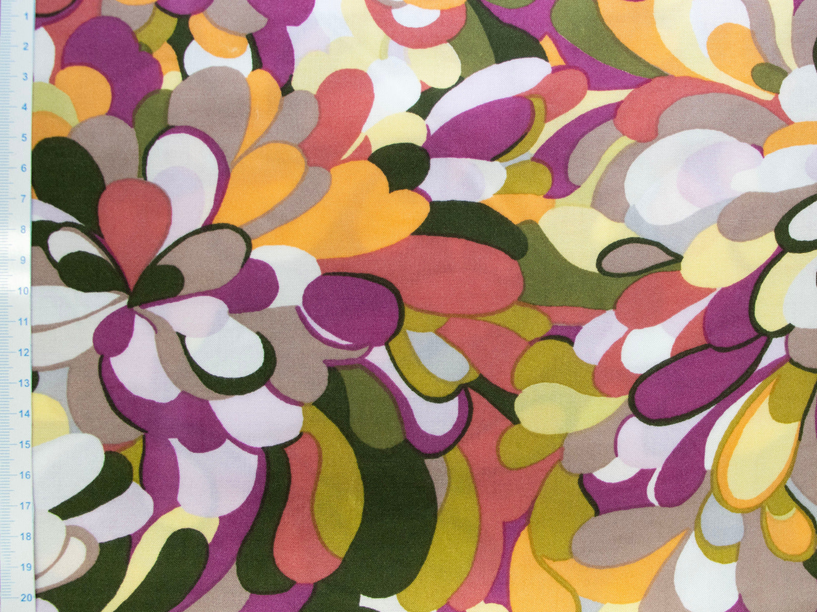 Webware Popeline Baumwolle - Abstraktes Muster - weiß - violett - grün