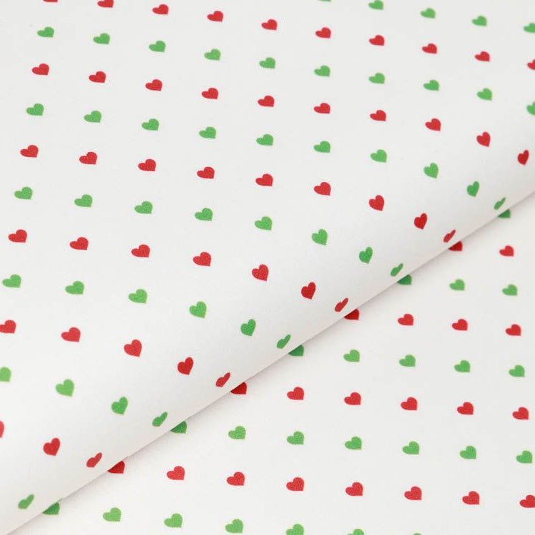 Webware Baumwolle Swafing Noel - Weihnachtsherzchen - weiß