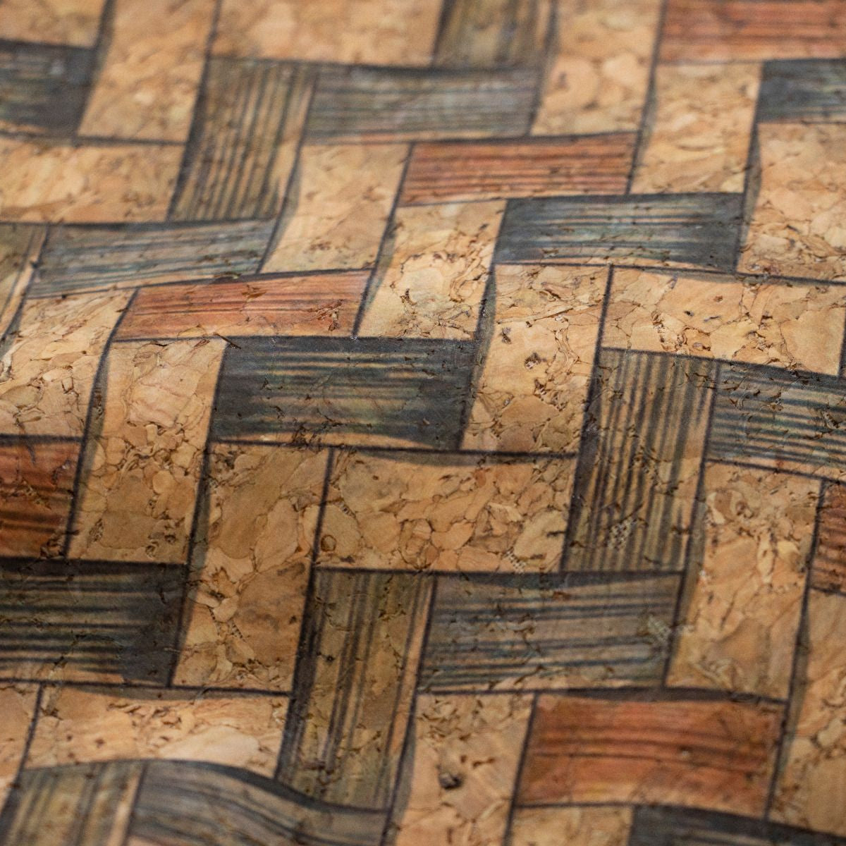 Kork Coupon ca. 50 cm x 65 cm - Zickzack-Muster