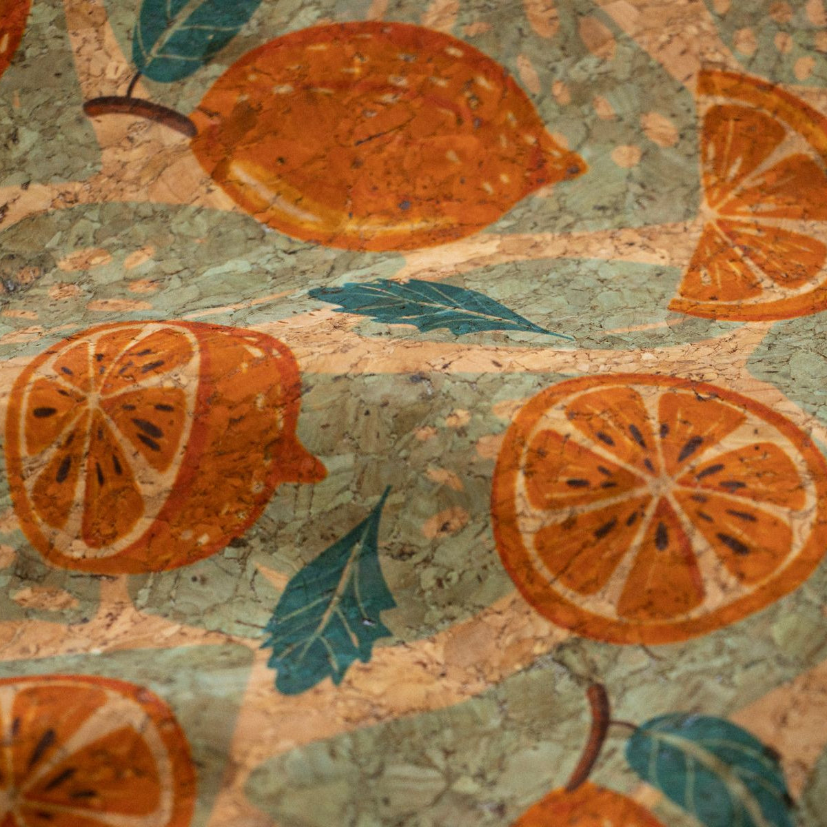 Kork Coupon ca. 50 cm x 65 cm - Orangenscheiben