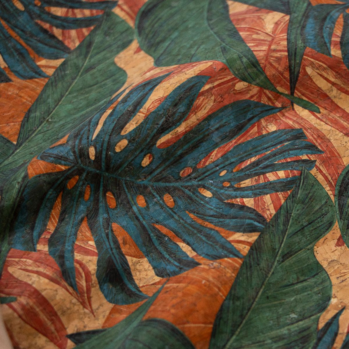 Kork Coupon ca. 50 cm x 65 cm - Palmenblätter