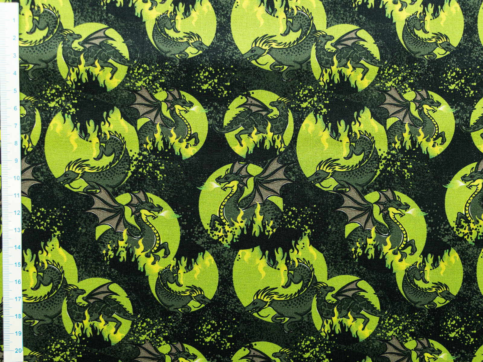 Webware Baumwolle Swafing Mystic Dragons by Steinbeck - Feuerspuckende Drachen - schwarz