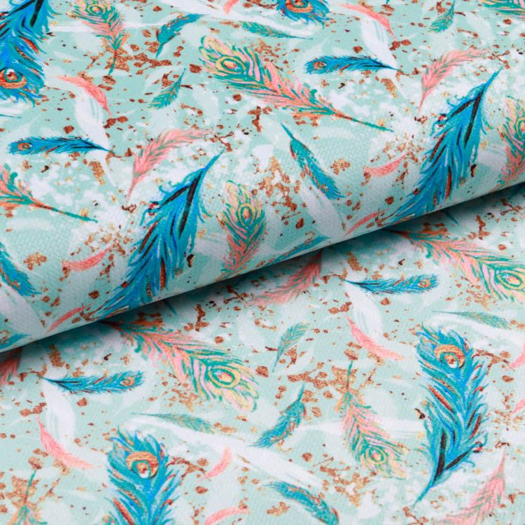 Struktur - Velvet - Pfauenpfedern - mint