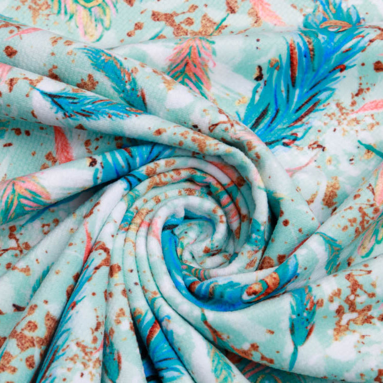 Struktur - Velvet - Pfauenpfedern - mint