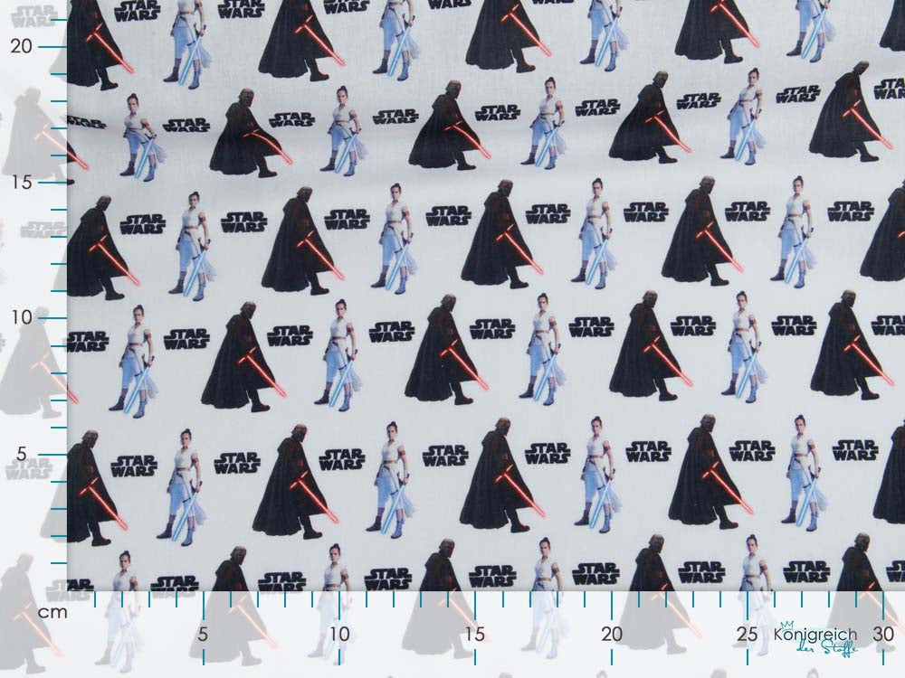 Webware Baumwolle Stenzo Star Wars - Kylo Ren und Rey - weiß