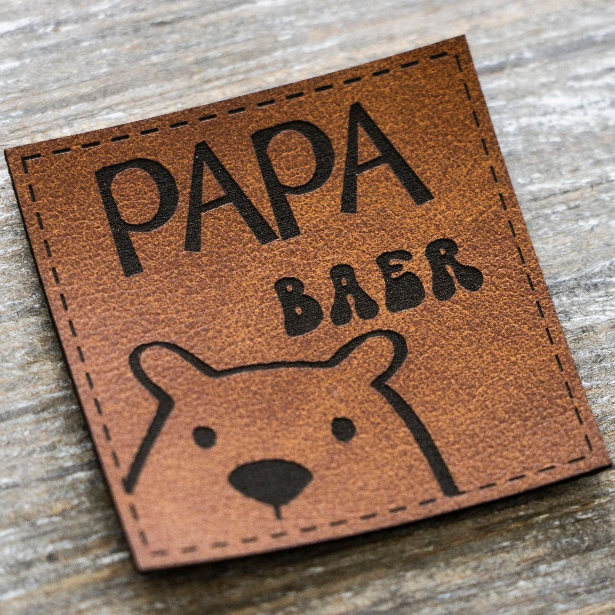 Label Kunstleder KDS - Papa-Bär