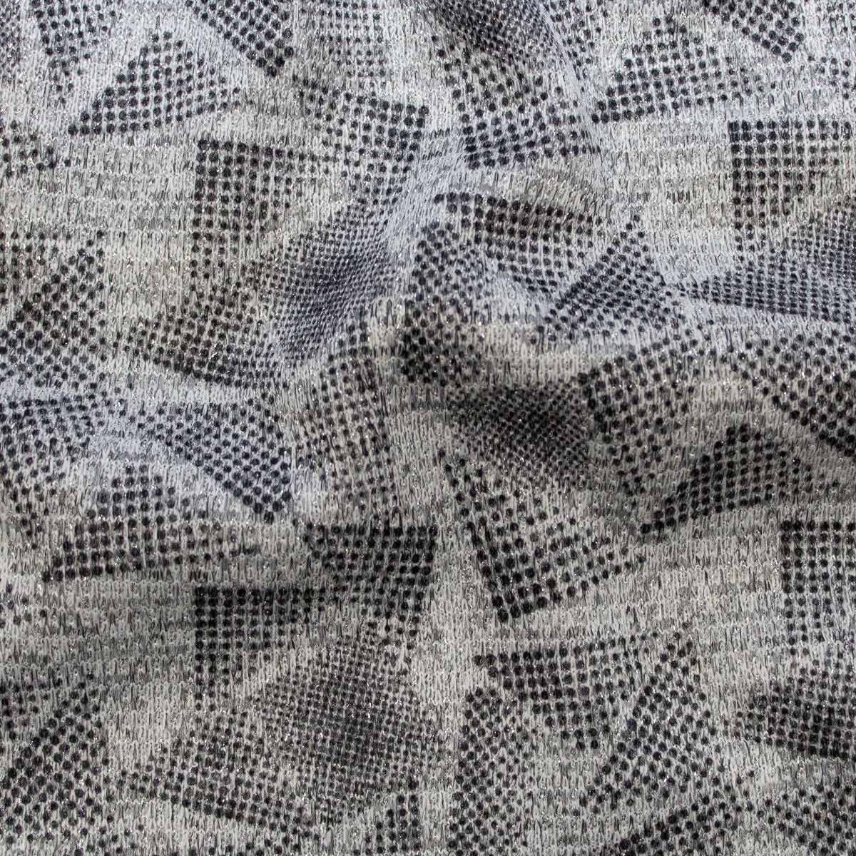 Strickstoff mit Glitzer - Dreiecke - grau