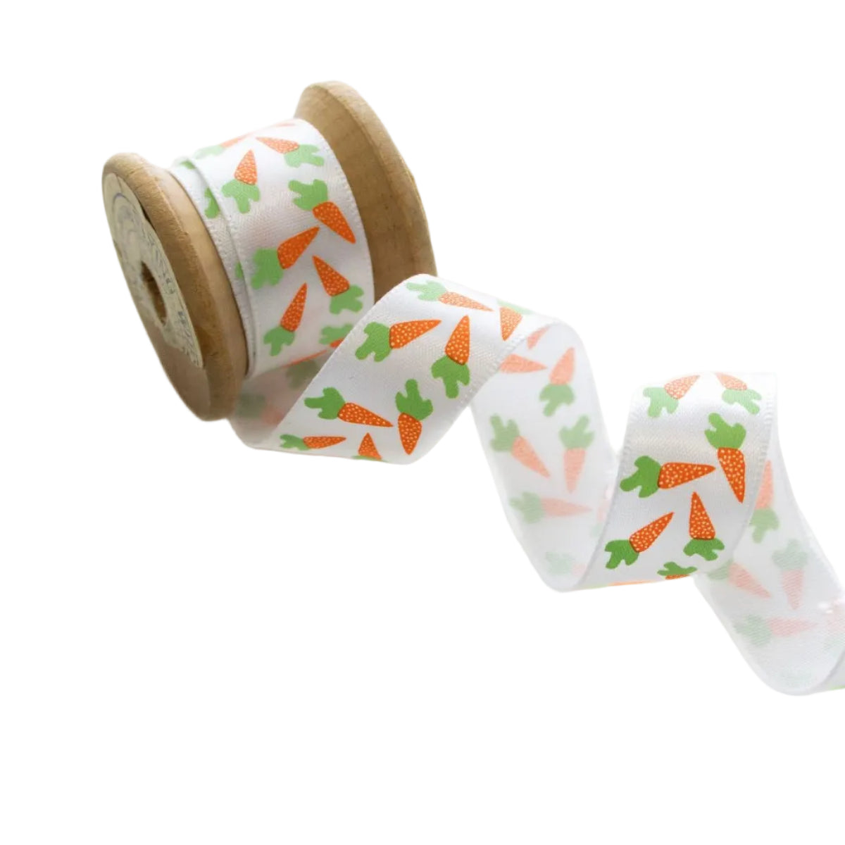 Satinband 15mm glänzend - Möhren - weiß