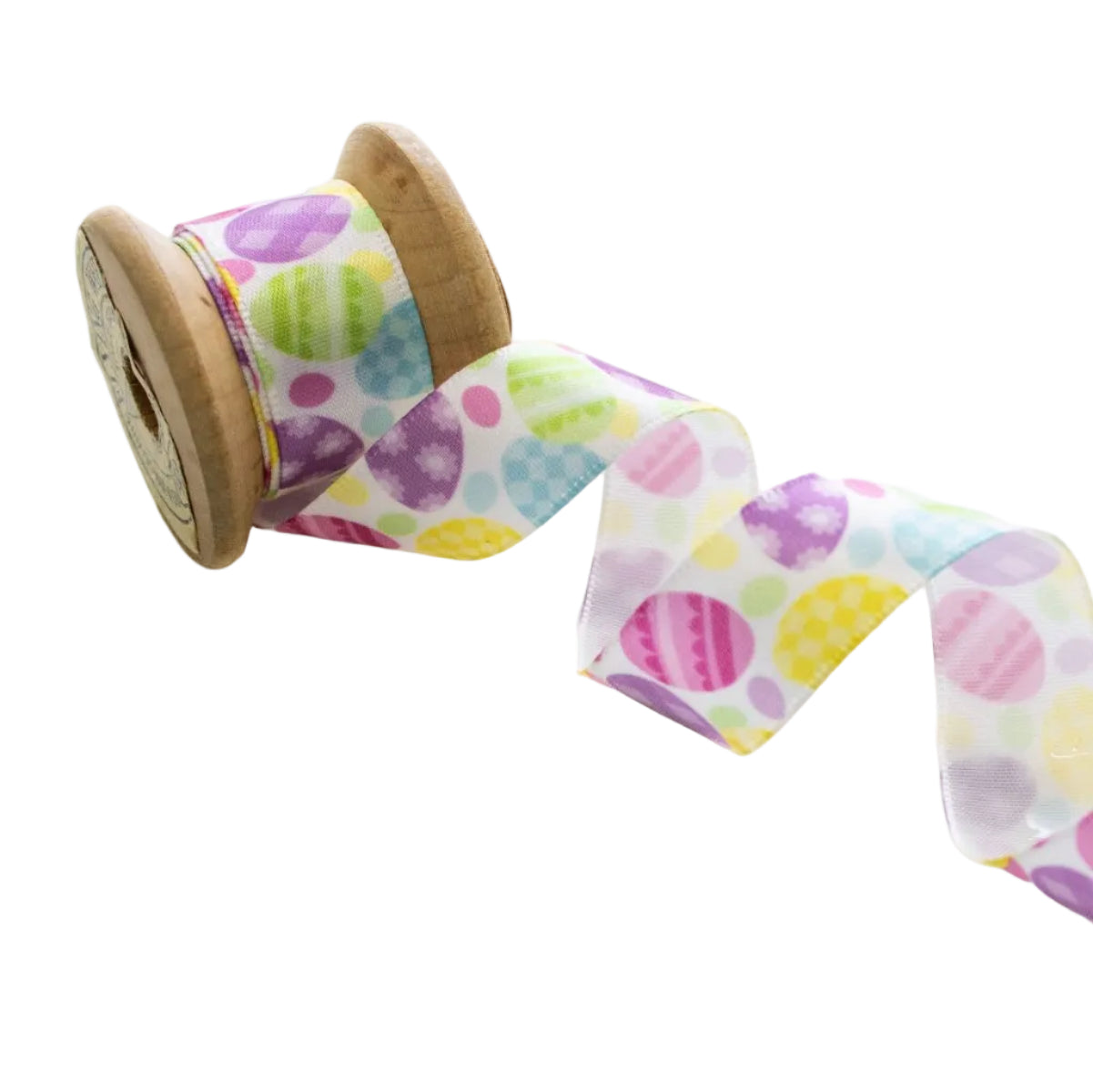 Satinband 15mm glänzend - Ostereier - weiß