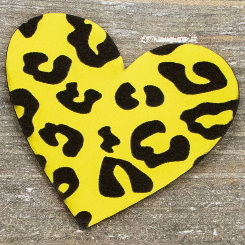 Label Kunstleder KDS - Herz mit Leoprint