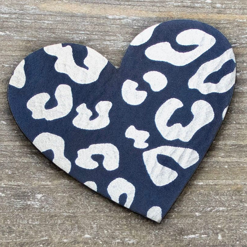 Label Kunstleder KDS - Herz mit Leoprint