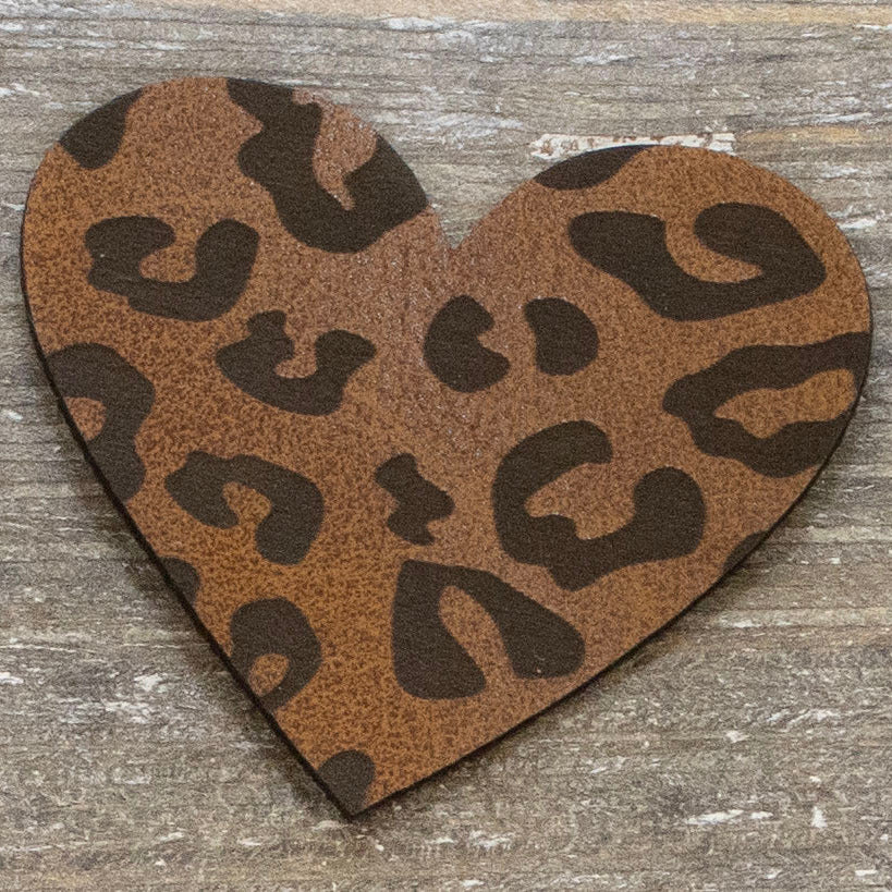 Label Kunstleder KDS - Herz mit Leoprint