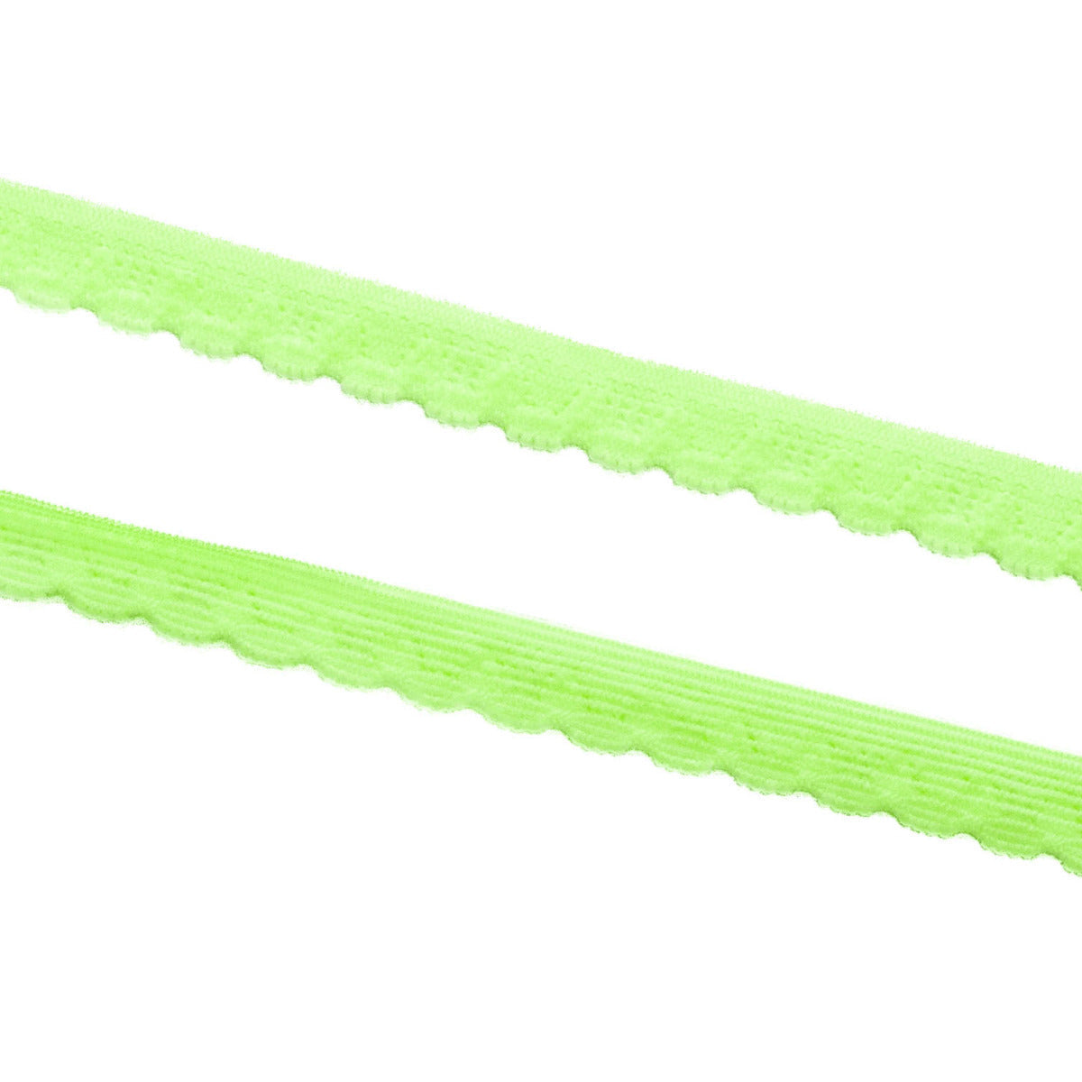 Elastisches Gummiband 10 mm - Spitzenborde - neongrün