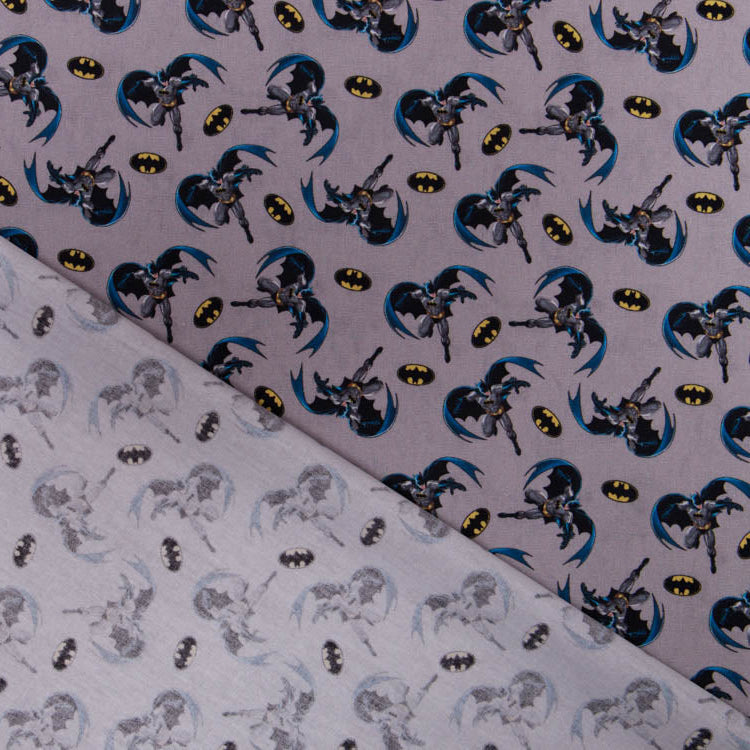 Webware Baumwolle Batman - fliegender Batman - grau