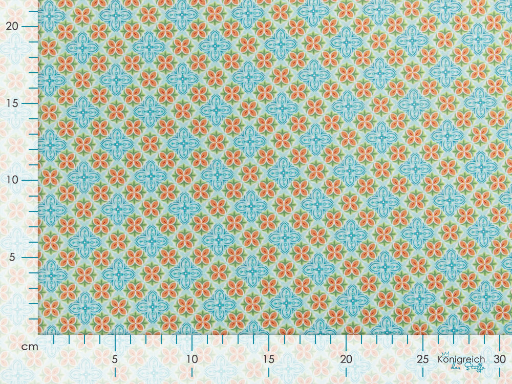 Webware Baumwolle Swafing Julia - Blumenmuster - blau