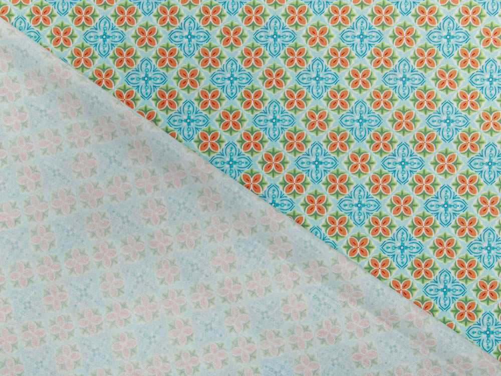 Webware Baumwolle Swafing Julia - Blumenmuster - blau