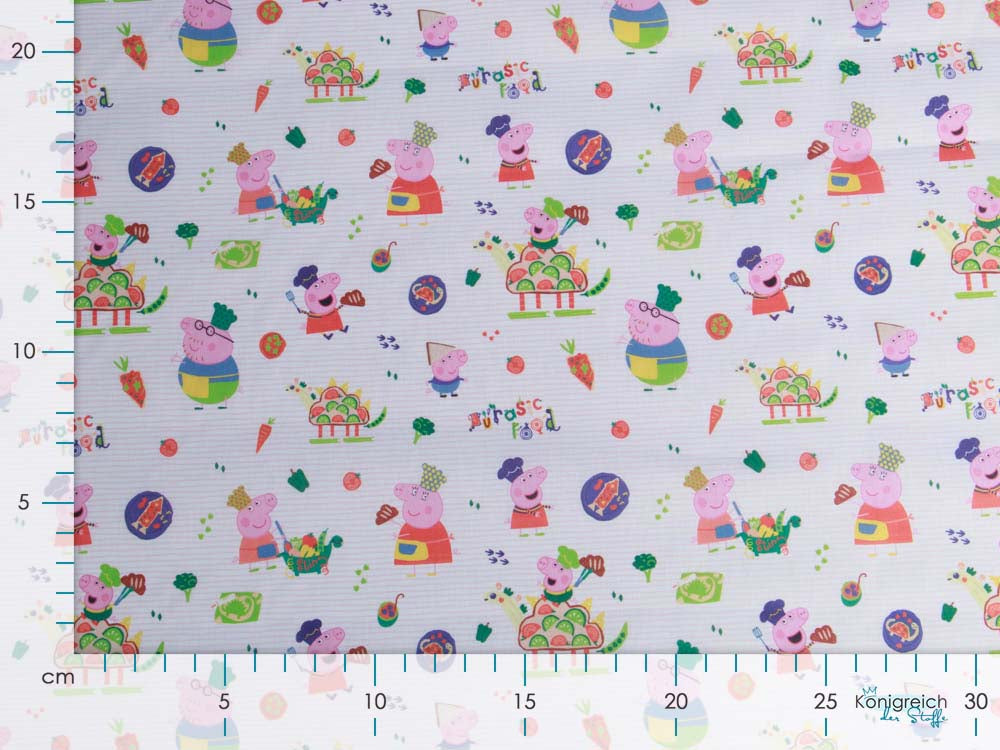 Webware Baumwolle Popeline Digitaldruck Peppa Pig - Peppa als Köchin - rosa