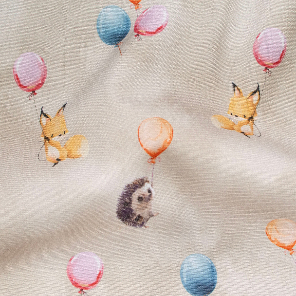 Softshell Jackenstoff Digitaldruck - Ballontiere - beige