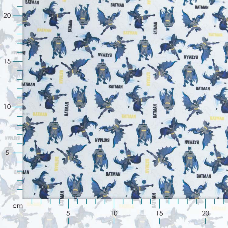 Webware Baumwolle Popeline Digitaldruck Batman - Bruce Wayne als Batman - weiß