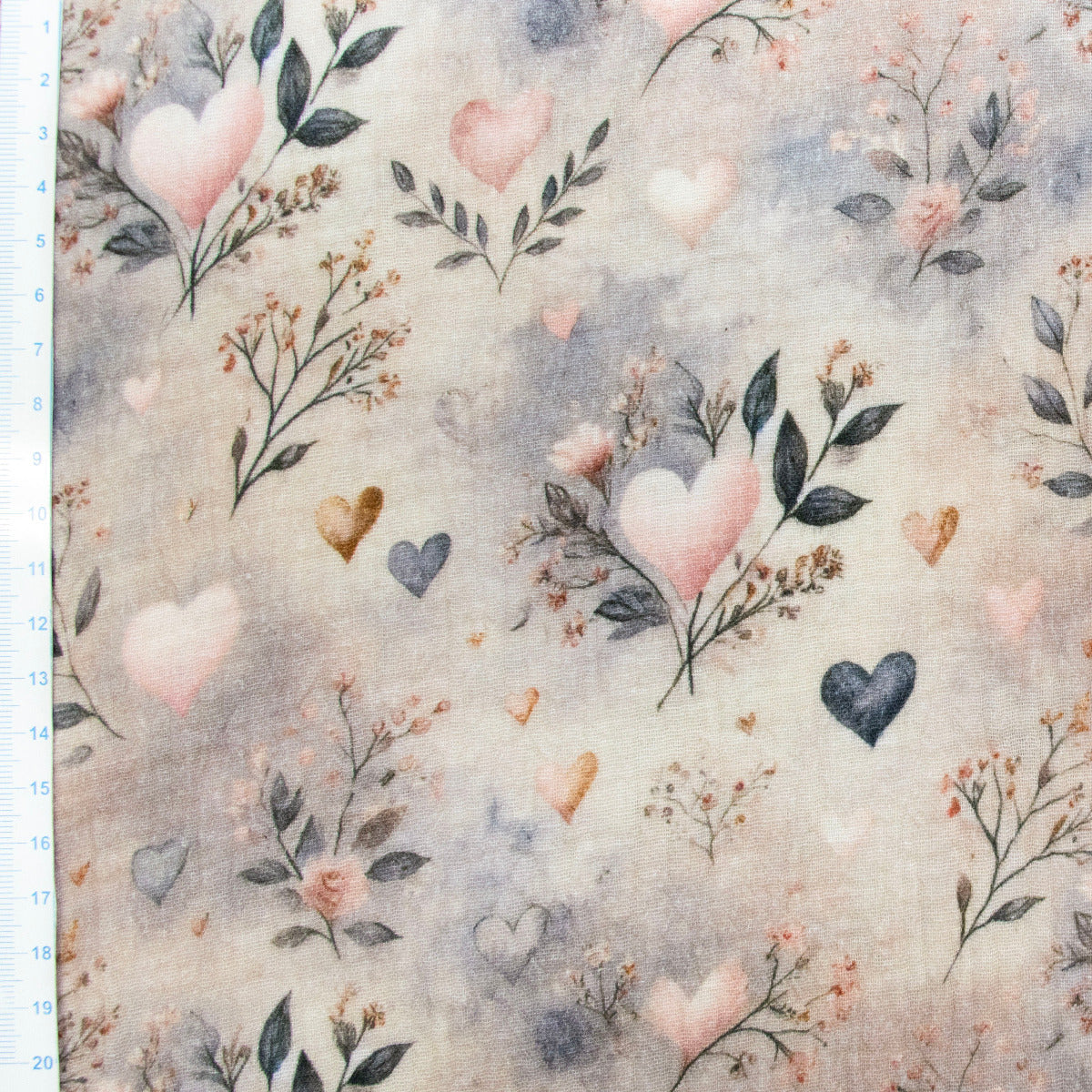 Musselin Double Gauze - Herzchen - altrosa