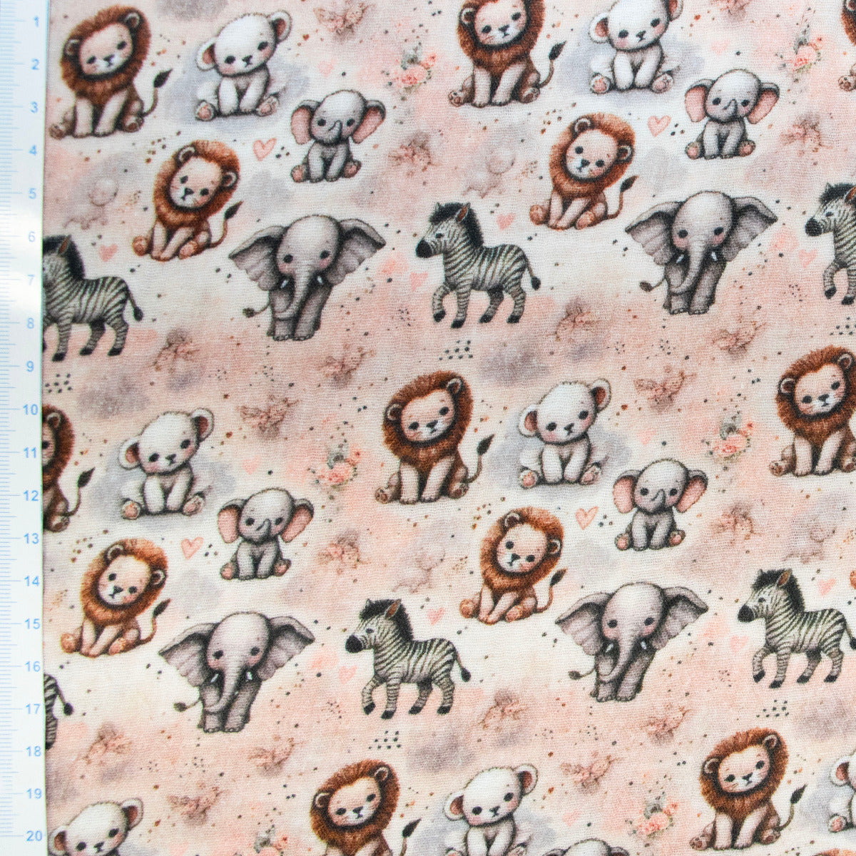 Musselin Double Gauze - süße Zootiere - altrosa