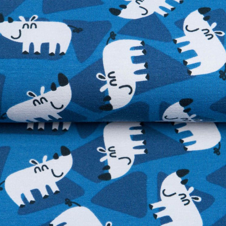 Jersey - putzige Nashörner - blau