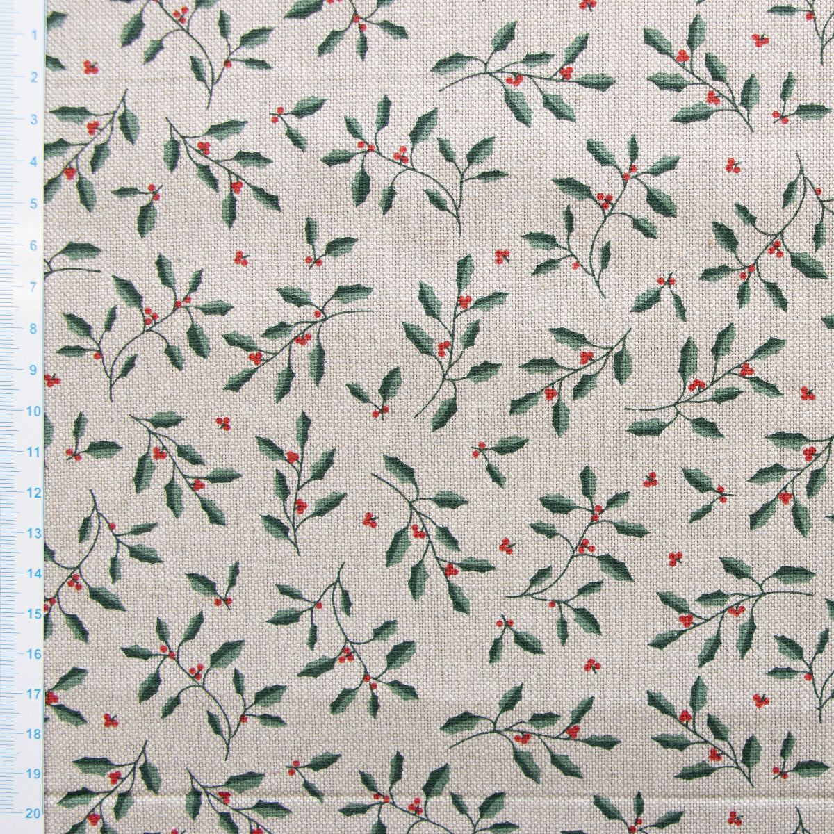 Dekostoff Half-Panama Leinenoptik - Mistelzweige - natur