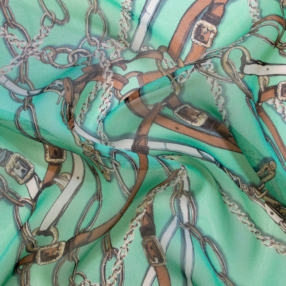 Chiffon reine Seide - Ketten - türkis