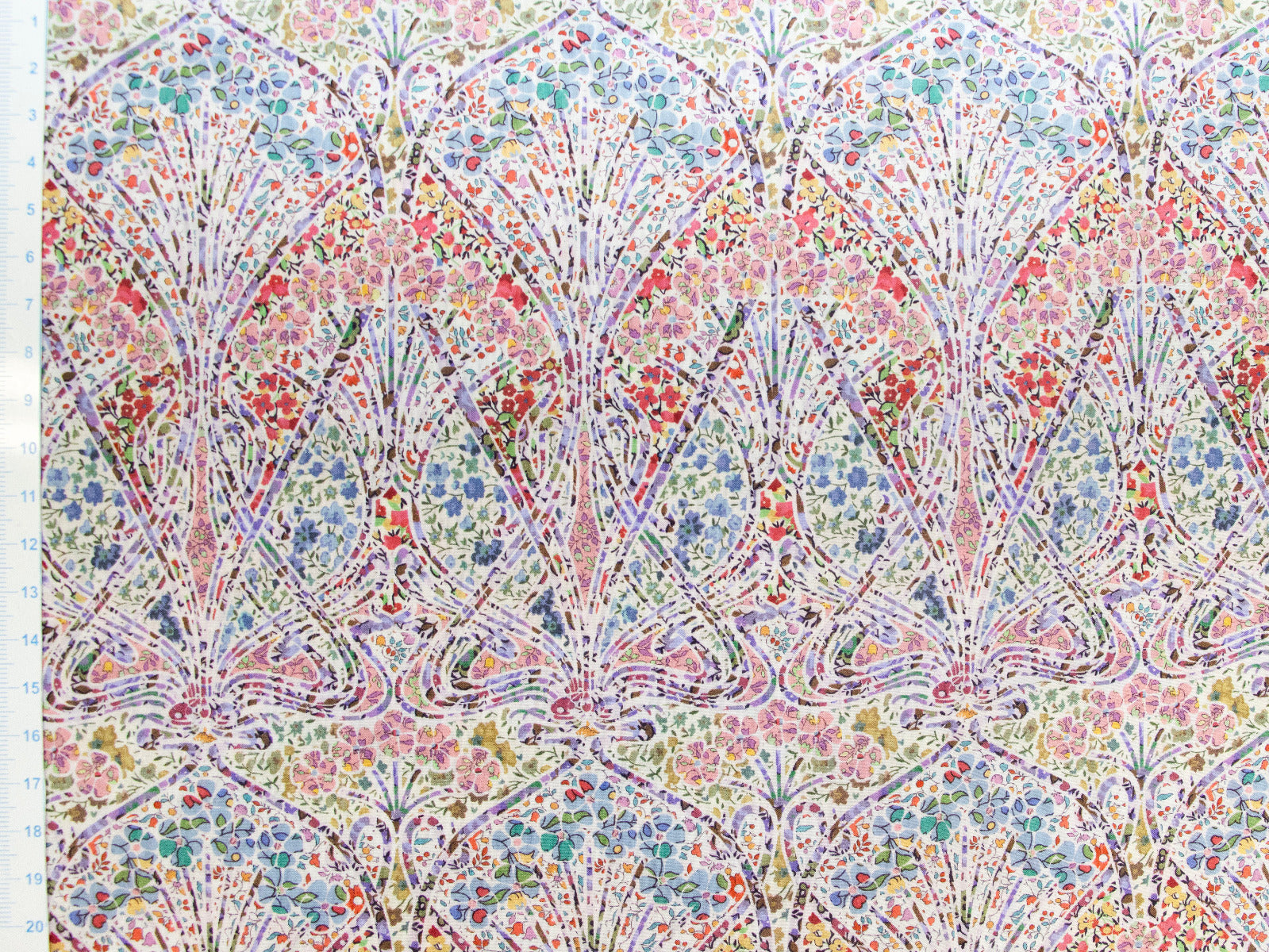 Italienische Webware Popeline Baumwolle - Florales Muster - wollweiß