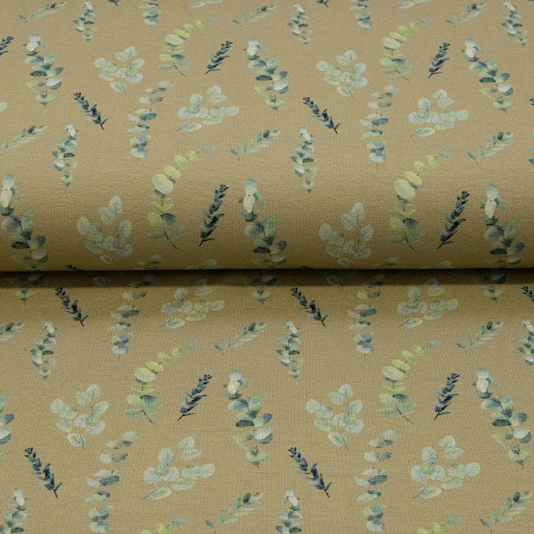 Jersey Viskose Digitaldruck - Eukalyptus - beige