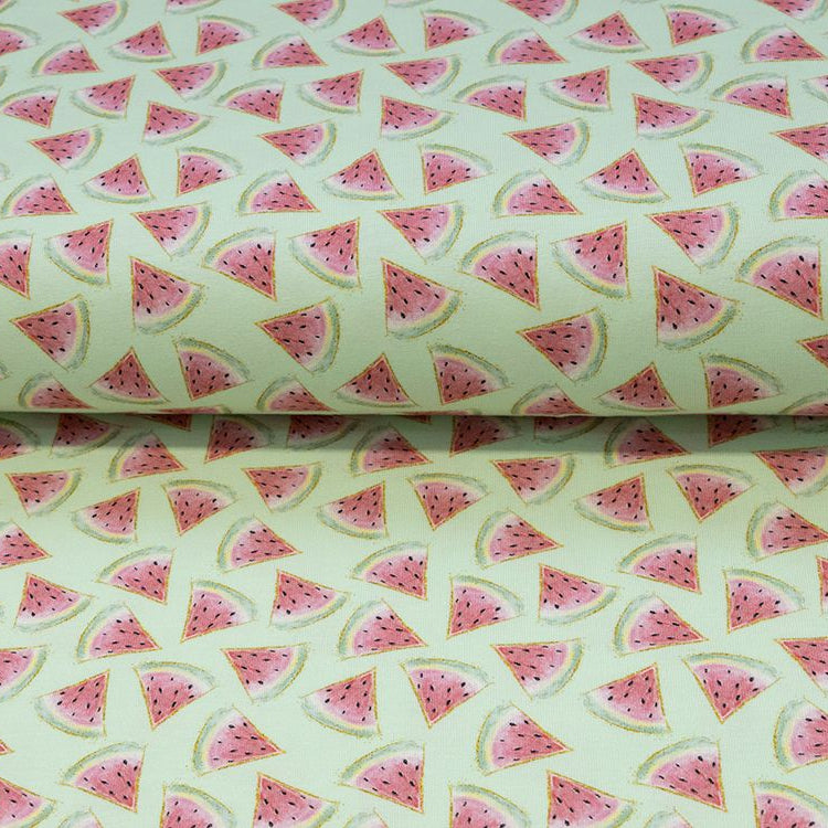 Jersey Digitaldruck - Melonen - mint