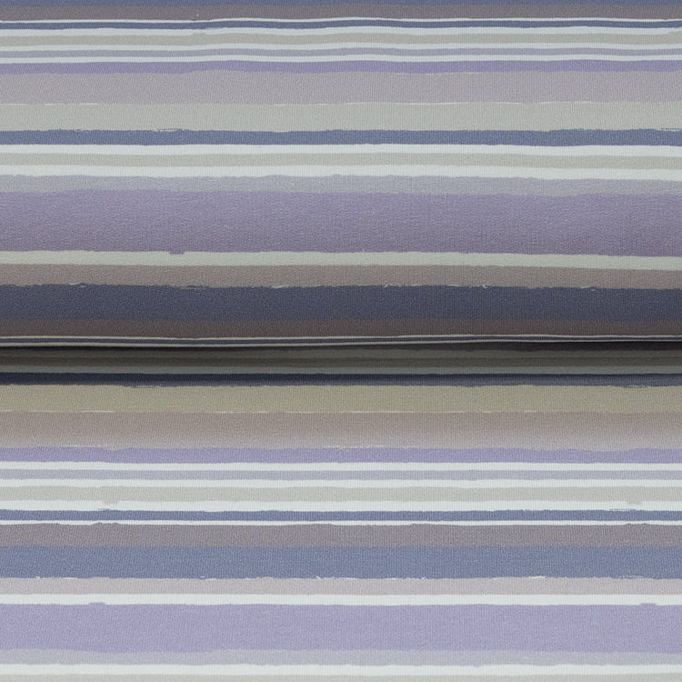 Sweat French Terry Digitaldruck - Streifen - flieder