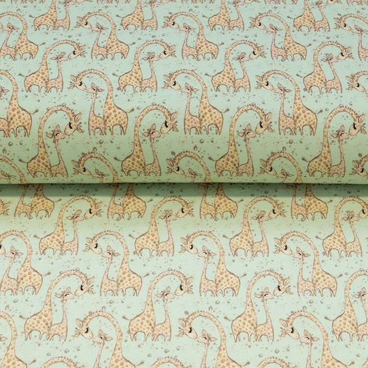Jersey Digitaldruck - Giraffenmama und Kind