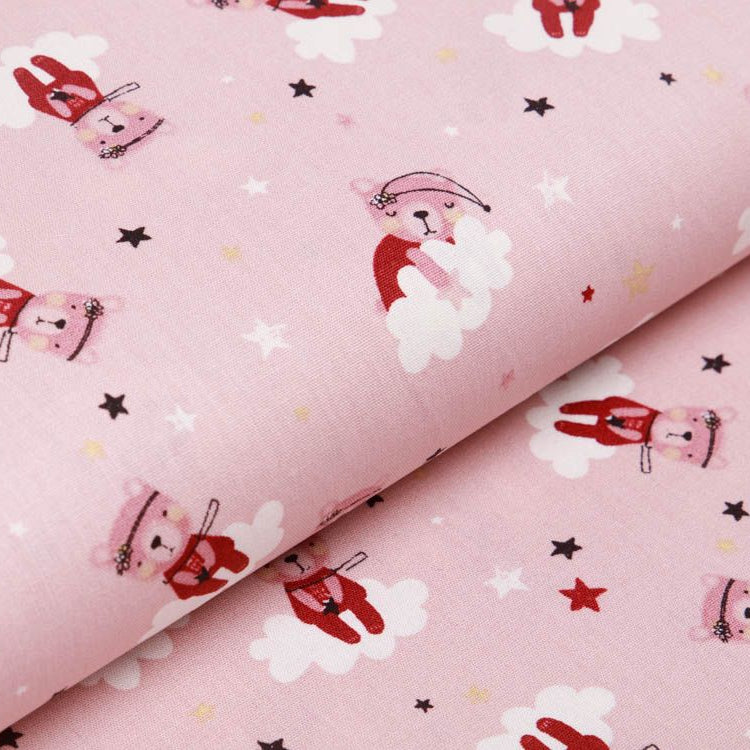 Webware Popeline Baumwolle - Traumbären auf Wolken