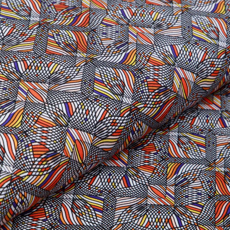 Jersey - verrücktes Muster - orange