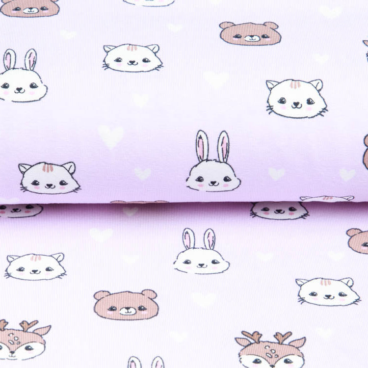 Jersey - putzige Tiergesichter und Herzen